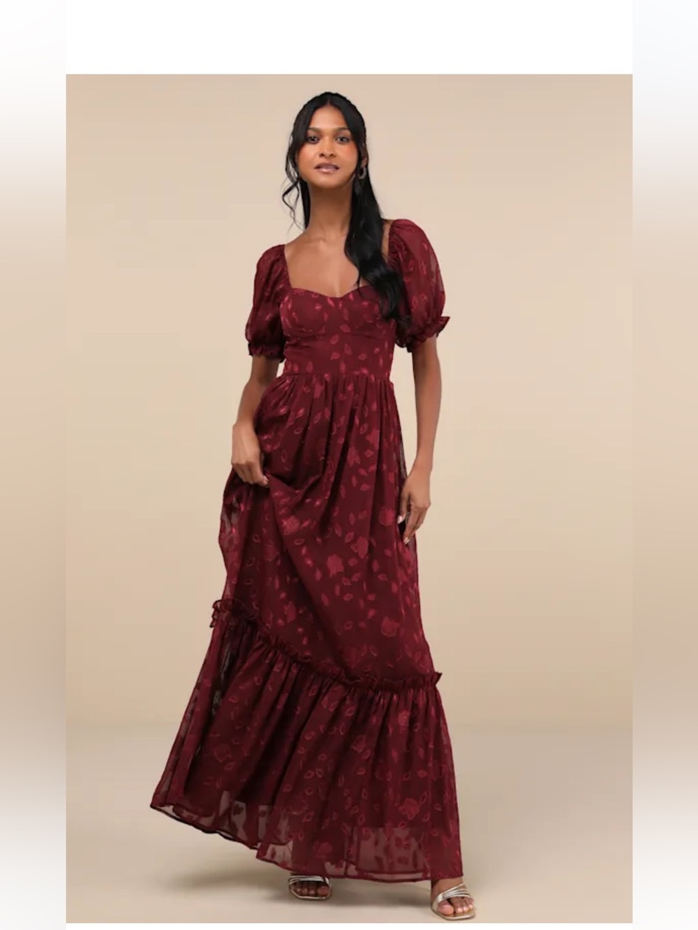 Lulus Dress S Formal Burgundy